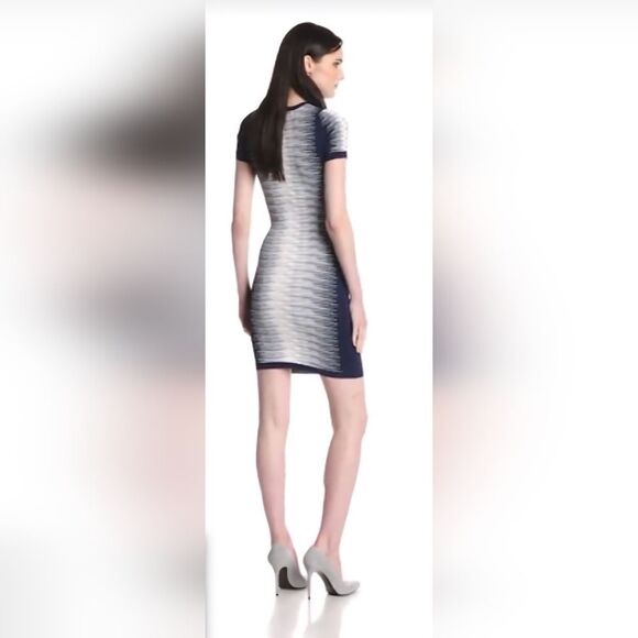 French Connection Navy and Cream Patterned Dress - Picture 2 of 7